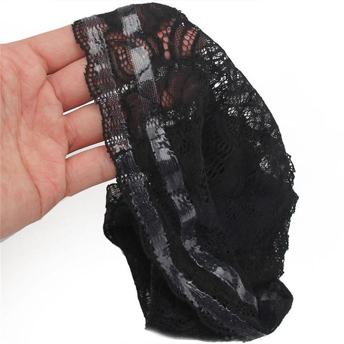 Women's Lace Thigh Band w/ Anti-Slip Pocket [L - Black]