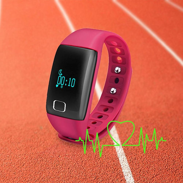 BaS-TeK T1 Waterproof Fitness Tracker with HRM - Pink