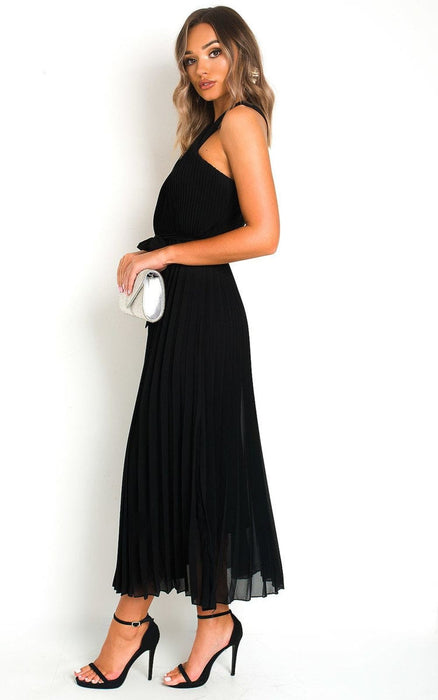 Slay in Pleated Crossover Maxi Dress