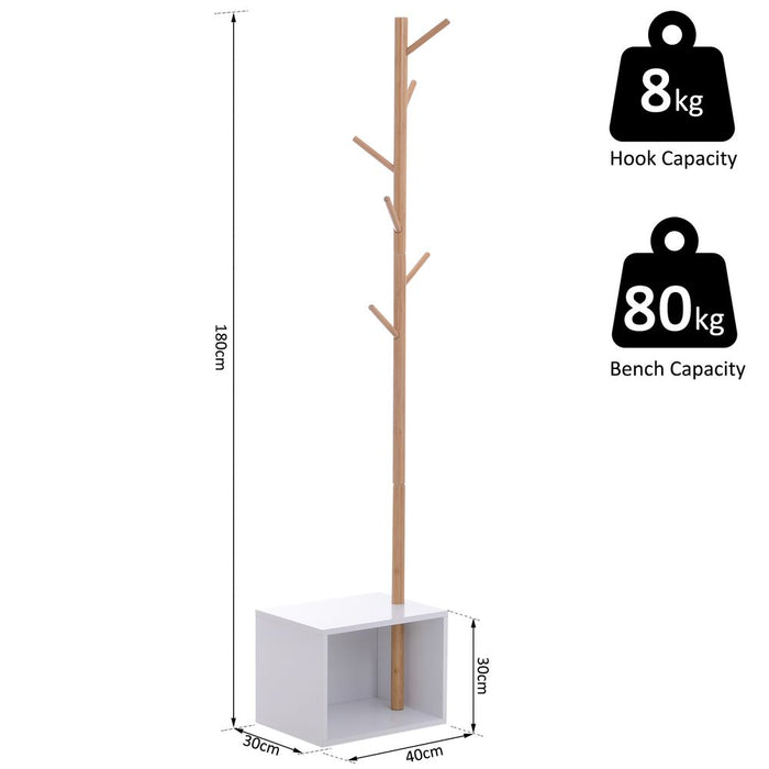 Stylish and Durable Coat Rack Storage Bench Hallway Tree - Entryway Stand