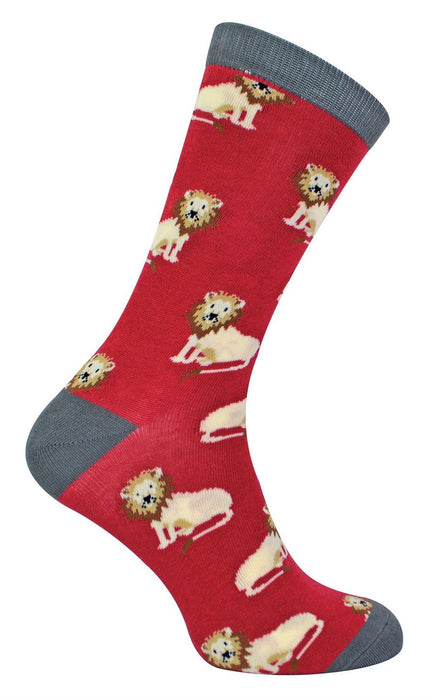 Mr Heron Animal Socks - Fun & Colorful Novelty Gift, Super Soft Bamboo, Colored Toe & Heel - 6-11 UK