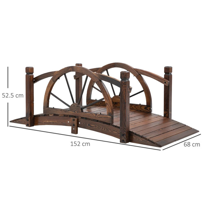 Decorative Wooden Garden Bridge - Arc Footbridge, Safety Guardrail - High Quality & Unique Design