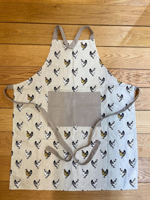 Cotton Pinafore Apron - Chicken Print - High-Quality & Stylish - Shop Now!