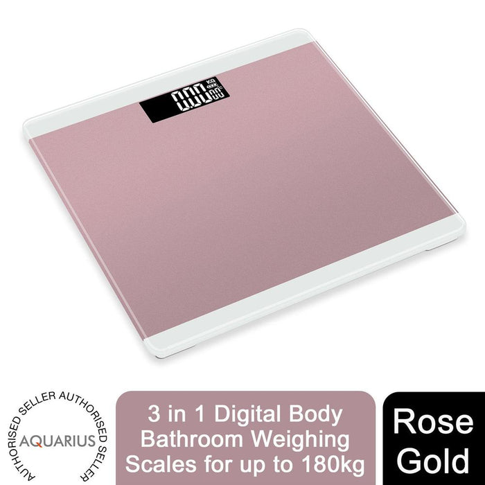 Aquarius 3 in 1 Digital Body Bathroom Weighing Scales for up to 180kg