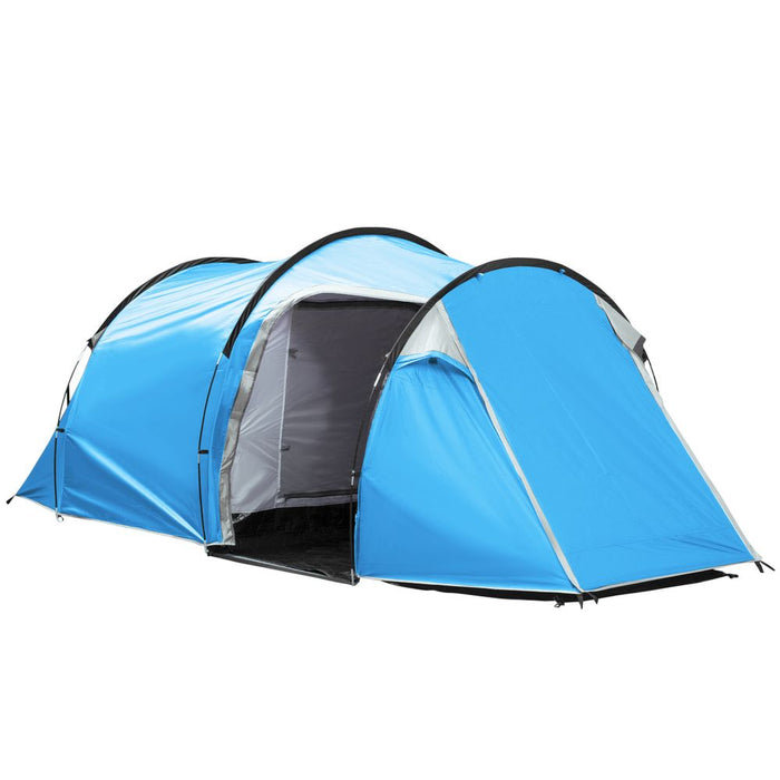 Outsunny 3-Man Camping Tent - 2 Rooms, Porch, Vents, Rainfly, Weather-Resistant