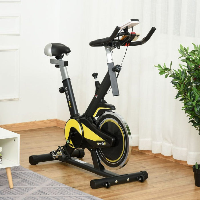 HOMCOM Exercise Bike 10KG Flywheel Cycling | Adjustable Resistance & LCD Display