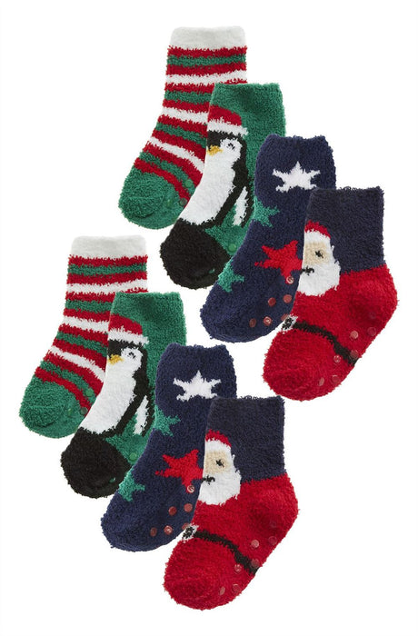 8 PAIRS - Kids Cosy Xmas Socks