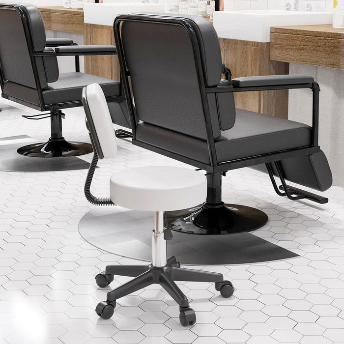 Premium HOMCOM Salon Chair: Adjustable, Swivel, Padded Seat & Back, 5 Wheels - White