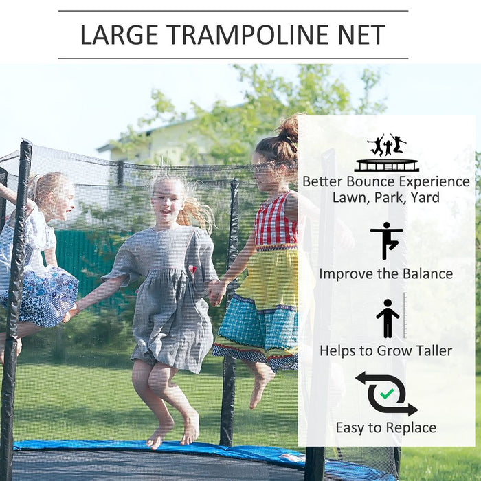 Premium 13FT Trampoline Replacement Net - Safe, Durable, Easy Install - 8 Pole Enclosure Net