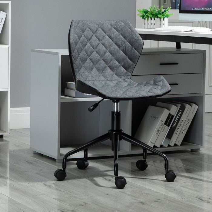 Premium Swivel Home Office Chair | Adjustable Height | Nylon Wheels | Linen Grey