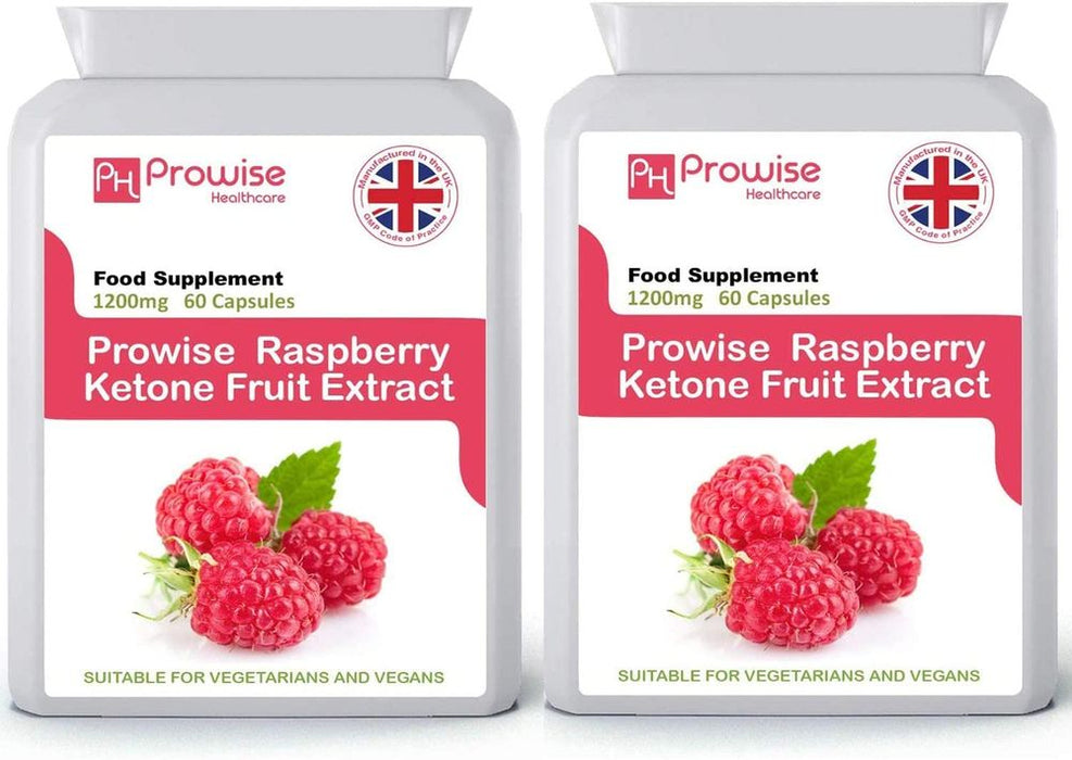 Raspberry Fruit Extract 1200mg - 60 Capsules x 2 Pack | GMP Standards by Prowise Healthcare