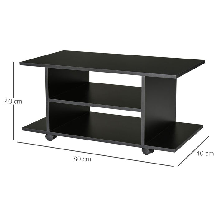 Premium Black Mobile TV Stand Bookshelves - High-Quality, Versatile, and Stylish - Perfect for Any Living Room!