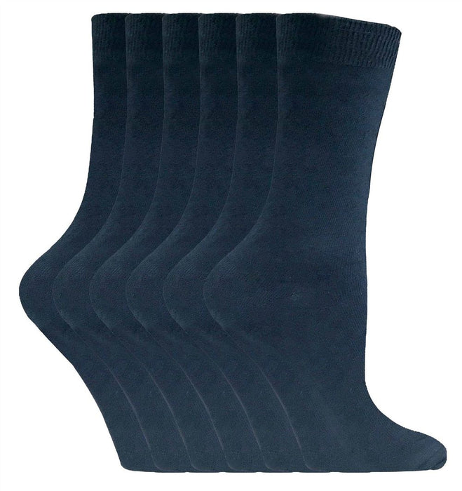 6 Pairs Ladies Plain Coloured Cotton Socks