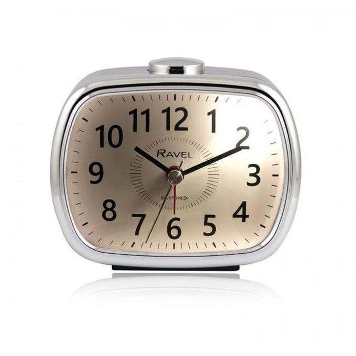 Ravel Quartz Alarm Clock - Black / Silver RC042.3C
