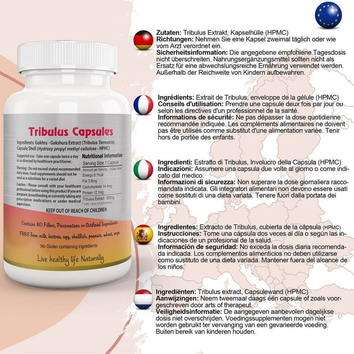 Premium Tribulus Terrestris Extract Capsules - High Quality and Trusted Source - Boost Performance Naturally