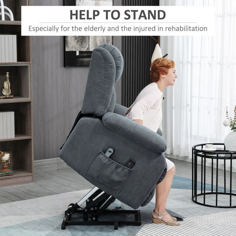 HOMCOM Heavy Duty Riser & Recliner Chair Lift - Dark Grey - for Elderly - Best Quality