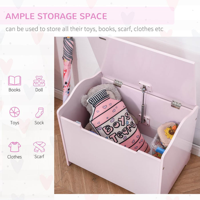 Premium Kids Toy Organizer | 40x60cm Storage Box | Durable & Safe | Pink | HOMCOM