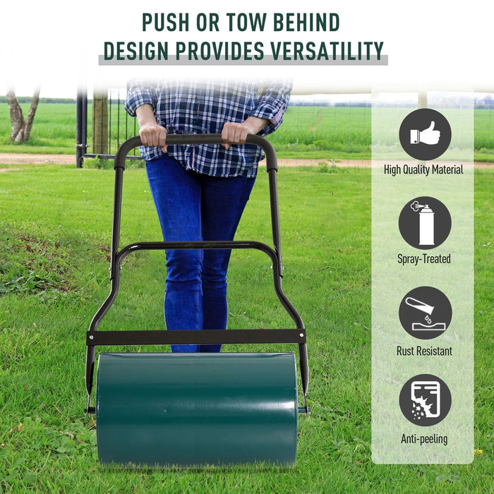 Premium Steel Lawn Grass Roller - 50L Capacity - Green