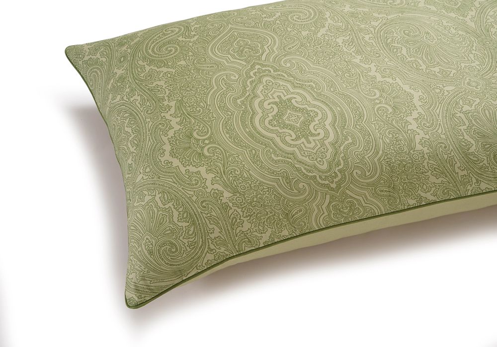 400 TC - Cotton Rich Paisley Print Duvet Cover Set Green