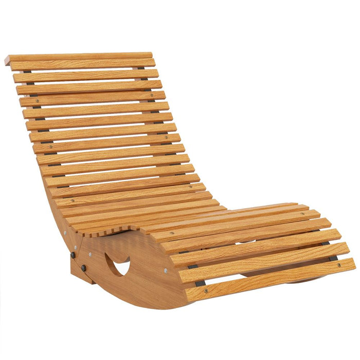 Premium Teak Outdoor Rocking Chair - Slatted Seat - Professional Seller