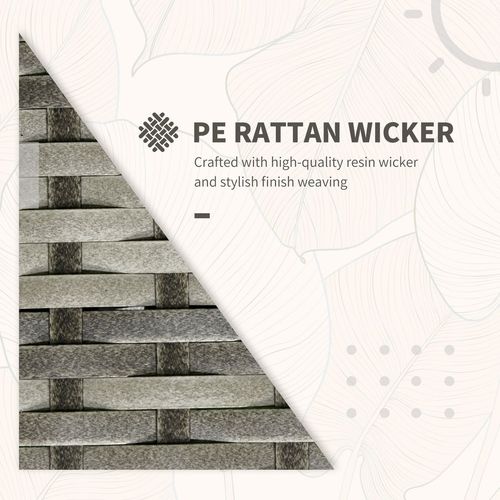 3 PCs PE Rattan Garden Sofa Set w/ 2 Chairs & Storage Table Orange