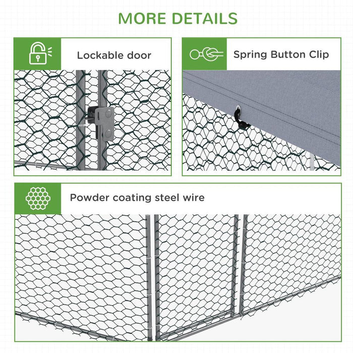 PawHut Walk in Chicken Run-10-15 Chickens, Hens, Rabbits, Ducks. Spacious, Covered, Predator-Proof. High-Quality.