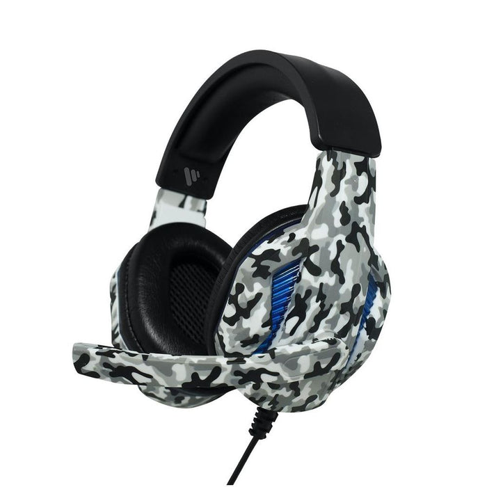 Vybe Camo Gaming Headset - PS, Xbox & PC - AUX-in Support - Artic Grey - LED Lights - Compatible - User Manual