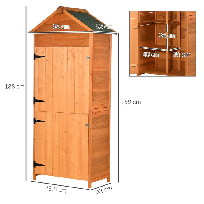 Premium Teak Outdoor Garden Shed w/ Shelves - Organize Tools & Accessories - Outsunny