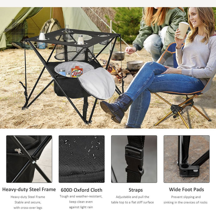 Ultimate Portable Folding Camping Table w/ Cooler & Carry Bag - High-Quality, Stable, and Weather-Resistant - Shop Now!