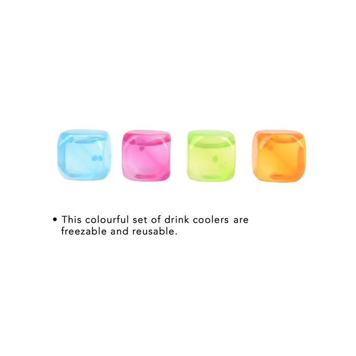 Vinsani Multi-Packs Frozen Cold Drink Freezer Chilled Reusable Fast Freeze Water Filled Ice Cubes for Drinks - Ideal for BBQ Parties, Summer Picnics or General Use - Multicoloured