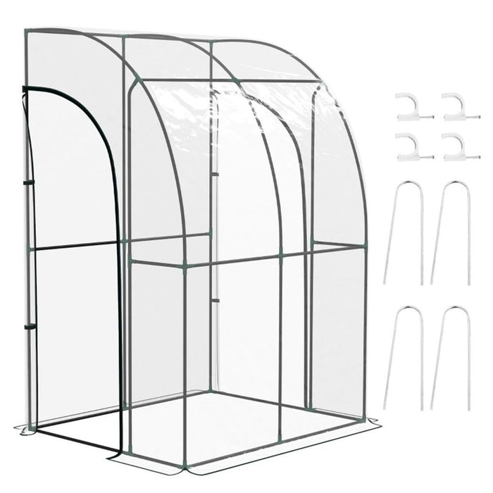 Walk-In Lean to Wall Tunnel Greenhouse