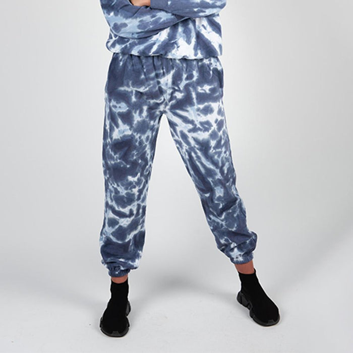 Best Quality Wellworth Women's Tie Dye Loungewear Set - Blue, 2pcs, Sweatshirt & Pyjama Set