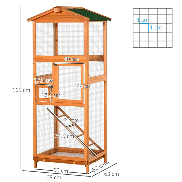 PawHut Wooden Bird Cage Birds Parrot Playing Zone Budgie Canary Parakeet Aviary House New