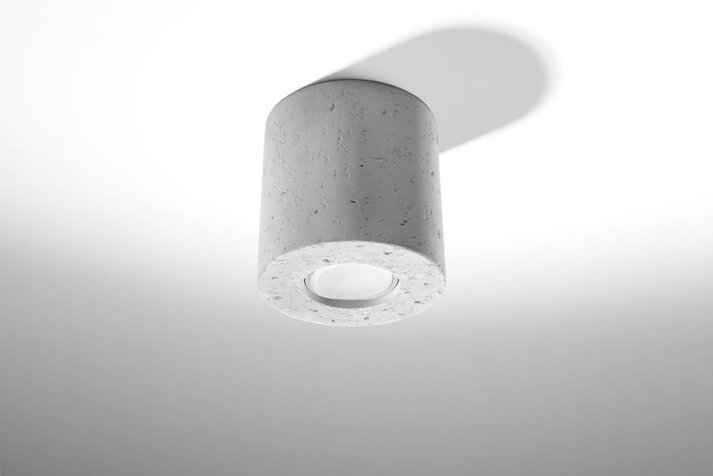 Modern Grey Concrete Tube Ceiling Lamp - Elegant Loft Design with LED GU10