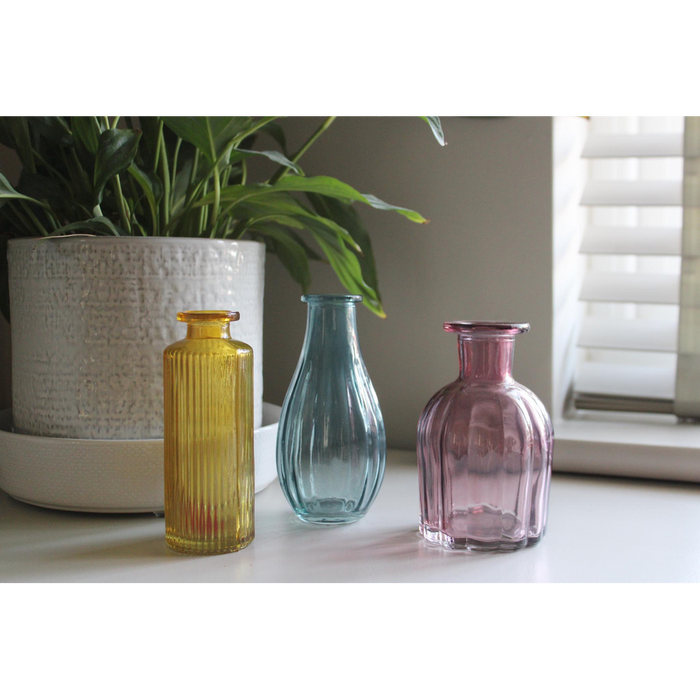 Premium Boho Glass Vases - Set of 3 | Colorful & Elegant Décor