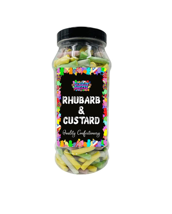 Delicious Rhubarb & Custard Flavour Tubes Retro Sweets Gift Jar - Perfect for Gifting or Treating Yourself!