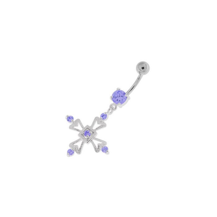 Jeweled Irish Cross Navel Belly Button Ring