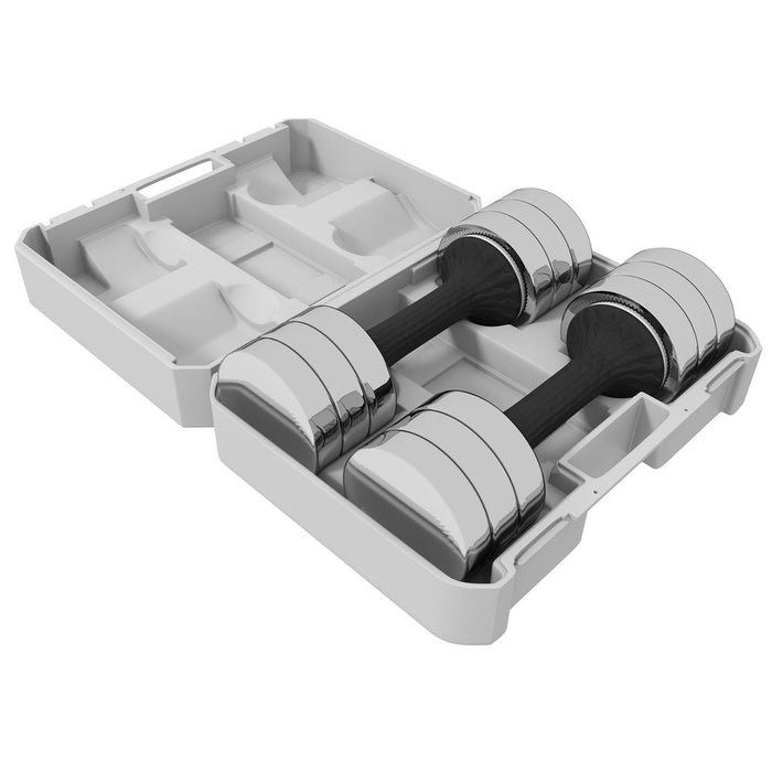 Premium Adjustable Dumbbells Set - 10kg x 2, Free Storage Box, Perfect for Fitness & Strength