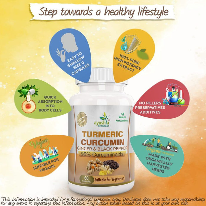 Organic Turmeric Capsule with Ginger & Black Pepper - High Quality