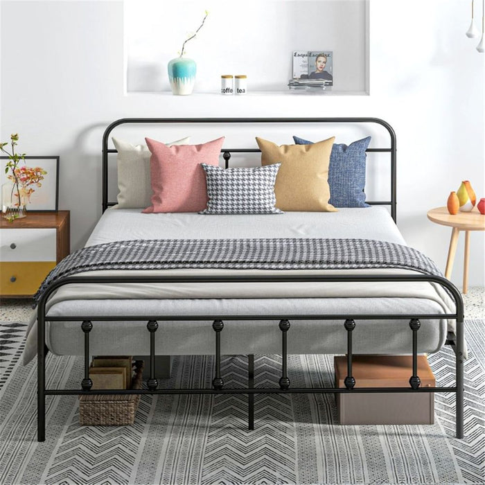 King Size Metal Bed Frame Black Steel 156W x 210D x 103Hcm