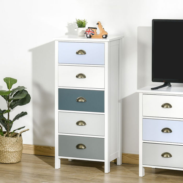 Premium 5-Drawer Dresser: Sleek Design, Metal Handle