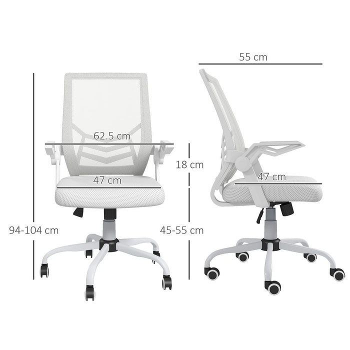 Vinsetto Mesh Swivel Office Chair Task Computer Chair w/ Lumbar Support, White