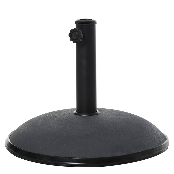 20kg Umbrella Base - Grey/Black, High Quality Steel & Cement, Accommodates 34mm/38mm Poles, Sturdy & Stable