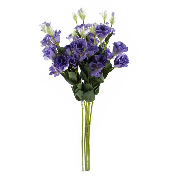 Pack of 6 x 80cm Artificial Purple Wild Rose Stem - 36 Flowers