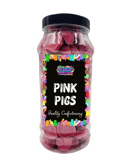 Strawberry Flavoured Pink Chocolate Pigs | Retro Sweets Gift Jar