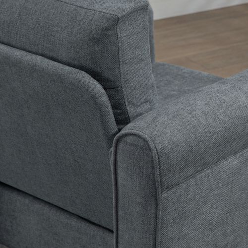 HOMCOM Vintage Armchair Fabric Accent Chair with Gourd-Shaped Rubber Wood Legs