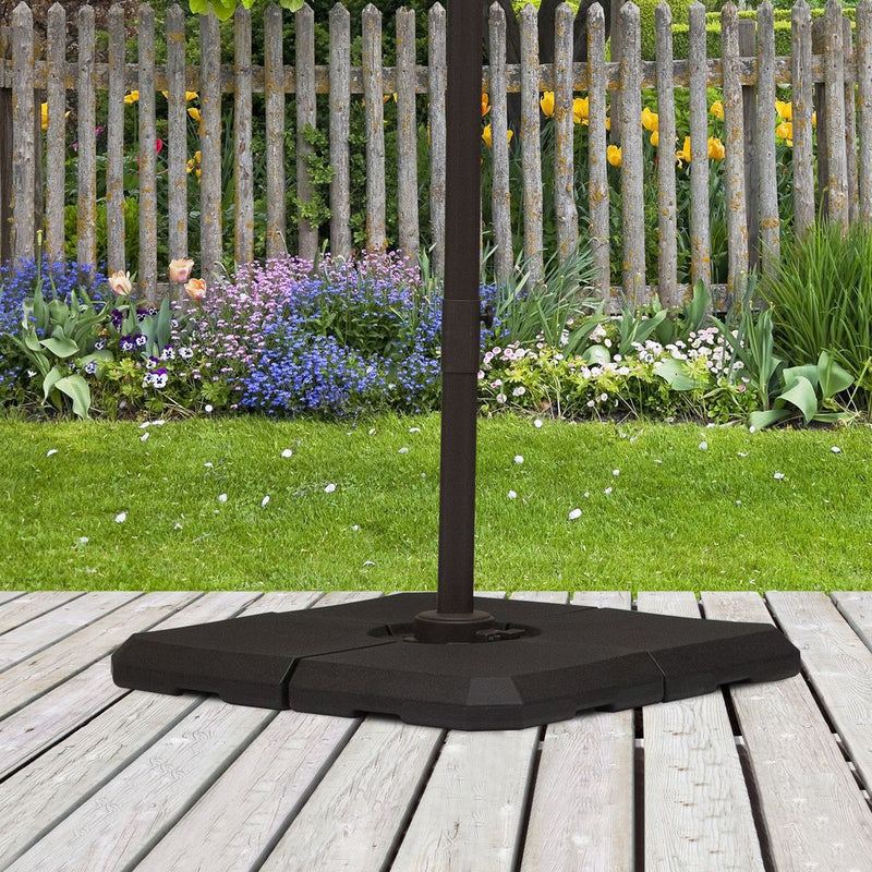 Heavy-Duty Sand & Water Fillable Black Parasol Base - Easy Assembly & Superior Quality