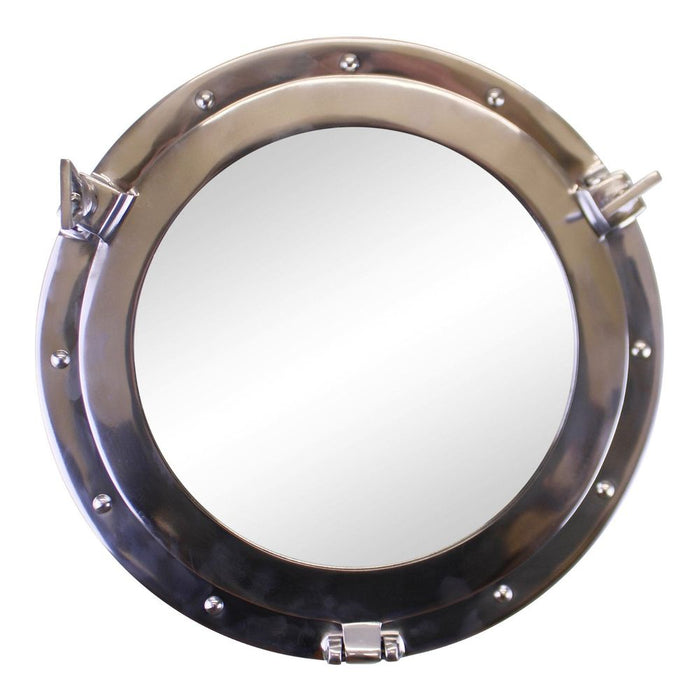 Premium Quality Silver Metal Port Hole Mirror, 40cm