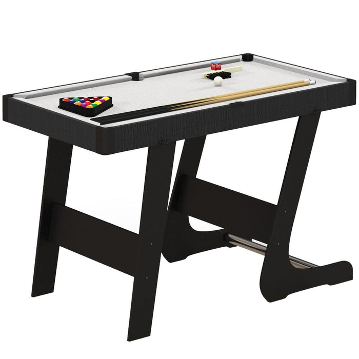 Space-Saving 3.5ft Folding Billiard Table Set: 2 Cues, 16 Balls, Chalk, Triangle, Brush