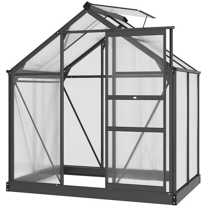 Premium 6x4ft Polycarbonate Garden Greenhouse | Aluminium Frame | Slide Door | High-Quality Shelter for Plants